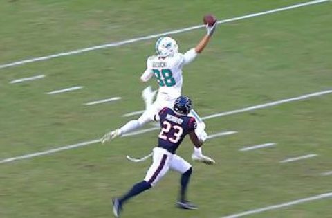 Dolphins’ Mike Gesicki makes a stunning one-handed catch against Houston