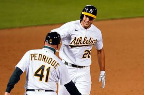 Matt Olson belts 12th HR as Athletics extend lead on AL West with win over Astros, 3-1