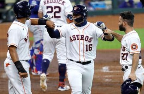 Michael Brantley drives in three runs in Astros 8-4 win over Rangers