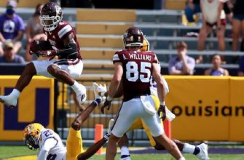 Kylin Hill 75-yard touchdown catch gives Mississippi State 27-24 lead over No. 6 LSU