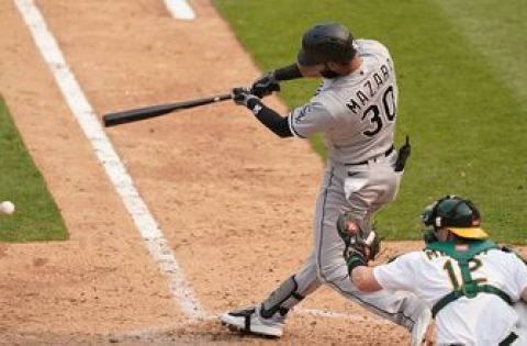 Nomar Mazara drills a double as A’s jump out to a 3-0 lead vs. White Sox in Game 3