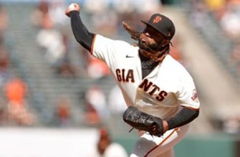 Johnny Cueto pitches into the ninth with seven strikeouts in Giants 3-1 win over Rockies.