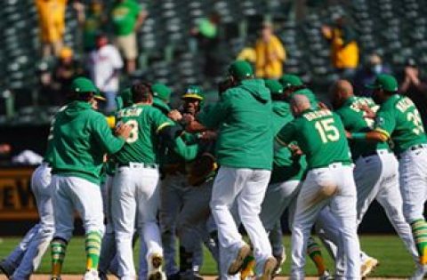 Athletics win 11th straight in wild walk-off 13-12 win in extra innings over Twins