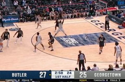 Georgetown’s Tyler Beard and Timothy Ighoefe connect on beautiful pick-and-roll action sequence