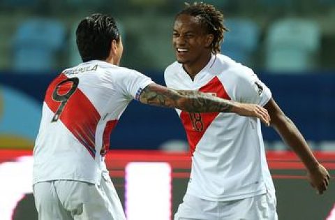 Andre Carrillo ties the game for Peru, now 2-2 early in the second half