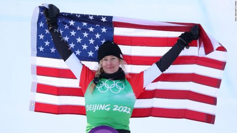 Lindsey Jacobellis wins Team USA’s first gold medal at Beijing Games with victory in women’s snowboard cross