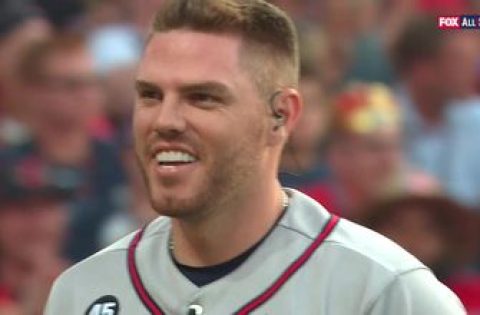Mic’d up Freddie Freeman chats with FOX crew during entire at bat at MLB All-Star Game