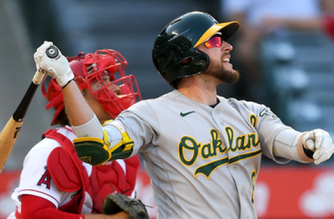 Jed Lowrie’s walk-off sacrifice fly highlights A’s win against Angels in extras, 3-2