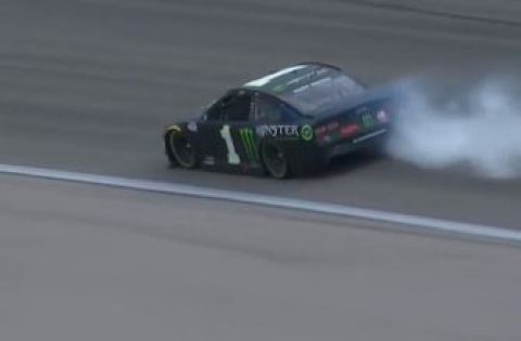Kurt Busch’s day goes up in smoke as his engines expires