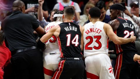 Two players ejected in scuffle between Miami Heat and Toronto Raptors