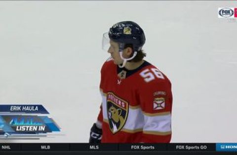 LISTEN IN: Erik Haula gets mic’d up for Panthers-Flames matchup