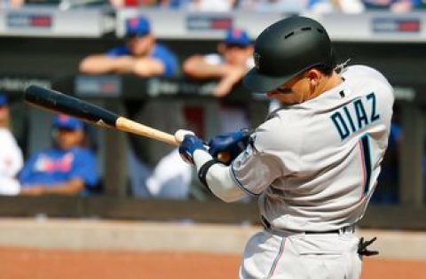 Isan Díaz hits HR off deGrom in MLB debut, Marlins drop 1st of doubleheader to Mets