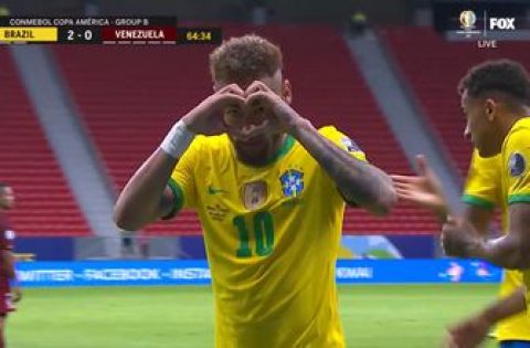 Neymar converts penalty to give Brazil 2-0 lead over Venezuela