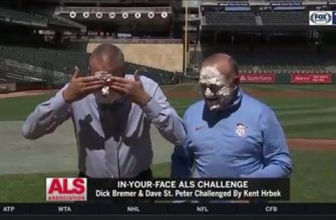 Dick Bremer and Twins President Dave St. Peter do #InYourFaceALS Challenge