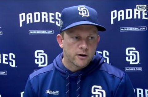 Andy Green answers questions inside the clubhouse after 14-7 loss