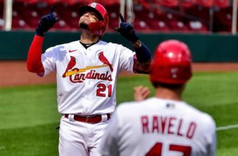 Cardinals hit five homers, dominate Tigers 12-2 in Game 1 of doubleheader
