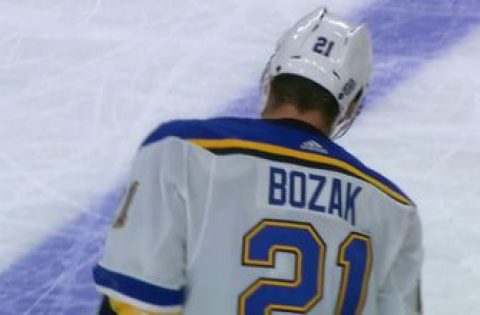 Bozak (upper body) to miss Blues-Knights game Thursday
