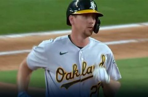 Stephen Piscotty crushes two-run homer helping Athletics extend lead over Rangers in extras, 8-4