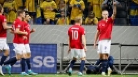 Erling Haaland’s two goals propel Norway over Sweden
