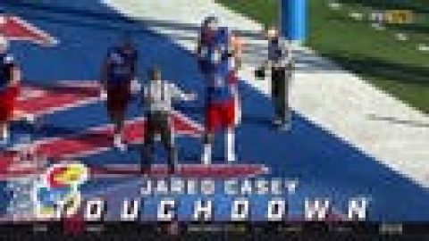Jason Bean finds Jared Casey in the end zone for a 2-yard touchdown to extend Kansas’ lead 31-7