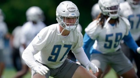 ‘He’s been all business’: Aidan Hutchinson impressing Lions teammates, coaches