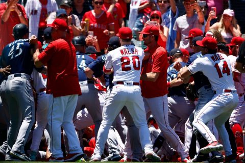 Eight ejected after wild Mariners-Angels brawl