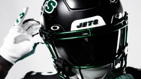 New York Jets add black helmet in latest new uniform for the 2022 NFL season