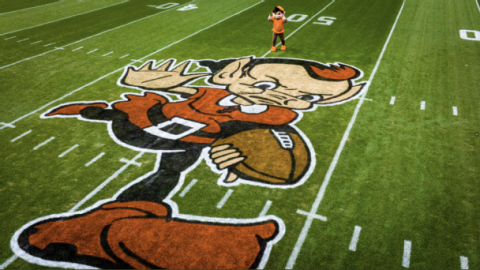Elf on the turf: Browns update midfield logo
