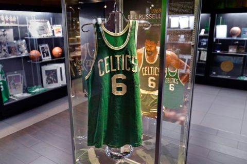 Celts add No. 6 in parquet paint to honor Russell