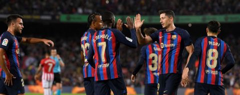Dembele dazzles with goal, hat-trick of assists as Barca cruise to victory