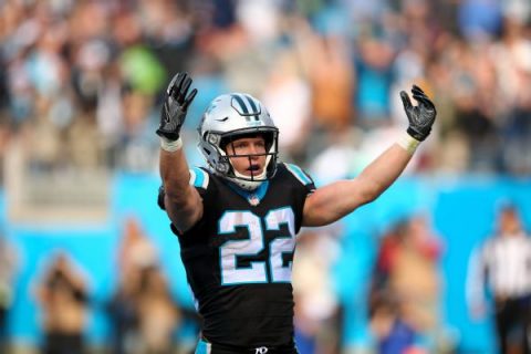 Panthers’ McCaffrey sets NFL mark, beats dad