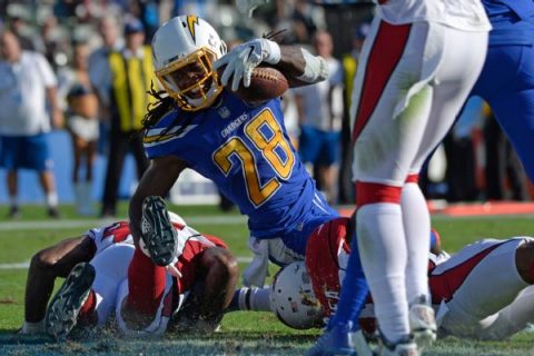Chargers RB Gordon (knee) won’t play vs. Chiefs