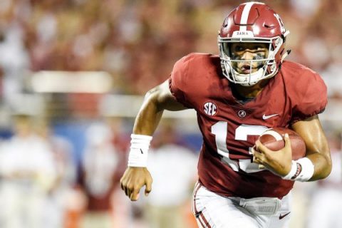 Tagovailoa (ankle) joins bowl practice for Tide