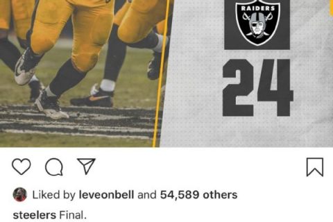 RB Bell ‘likes’ post featuring Steelers’ latest loss