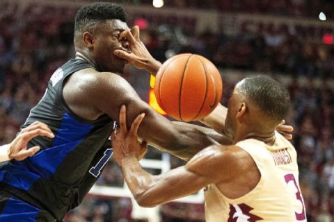 Zion exits early with eye injury in Duke’s victory