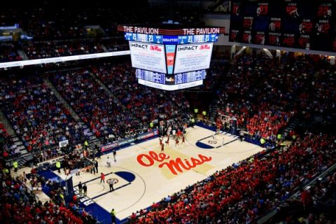 Eight Ole Miss players kneel in response to rally
