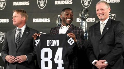 Timeline of Brown’s run with Raiders: Helmets, frostbite and fines