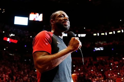 LeBron, Wade’s son salute star in Miami farewell