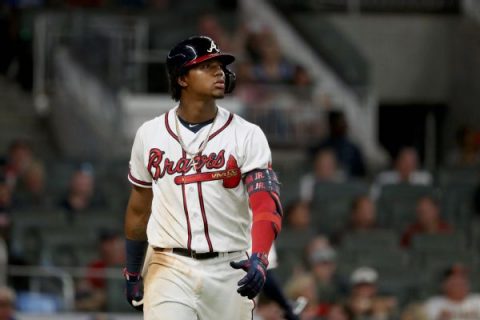 Braves’ Acuna pulled after not running out single
