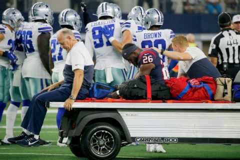 Texans RB Miller exits preseason game on cart