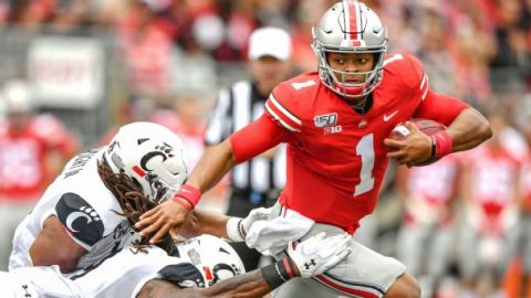 Justin Fields is all business at Ohio State