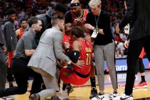Hawks’ Young ruled out after spraining ankle