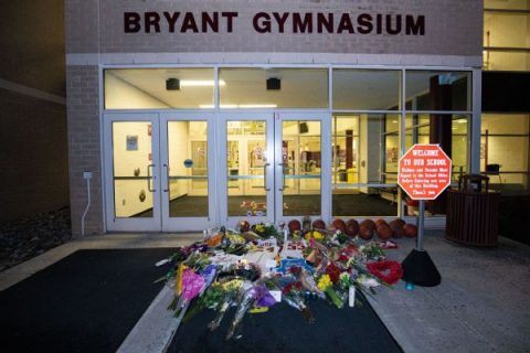 Mourners gather at Kobe’s HS to pay respects