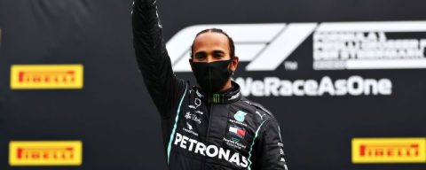 Hamilton raises fist after Styrian GP win