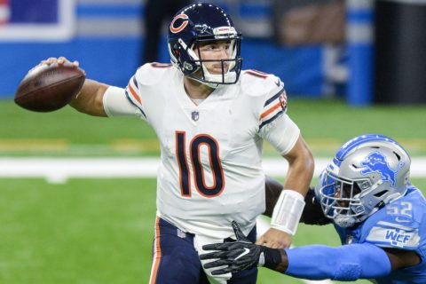 Mitchell Trubisky pulls about-face, leads Bears to comeback victory over Lions