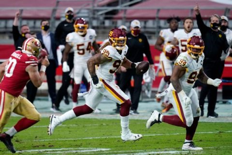 Washington vaults into first place in NFC East