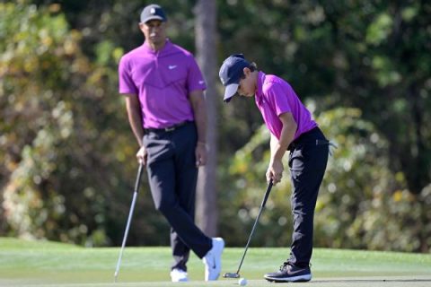 Tiger’s son carries dad to sixth in PNC 1st round