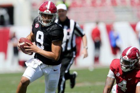 QB Young shines in Tide spring game, nabs MVP