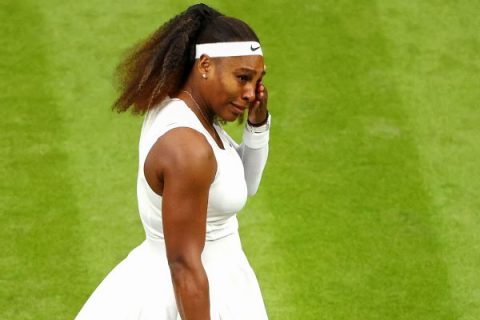 Serena out of Wimbledon after fall, leg injury