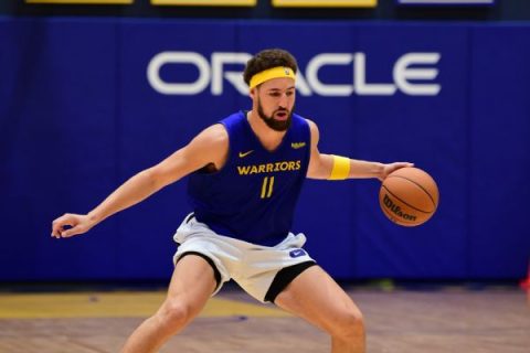 Warriors’ Thompson participates in full practice